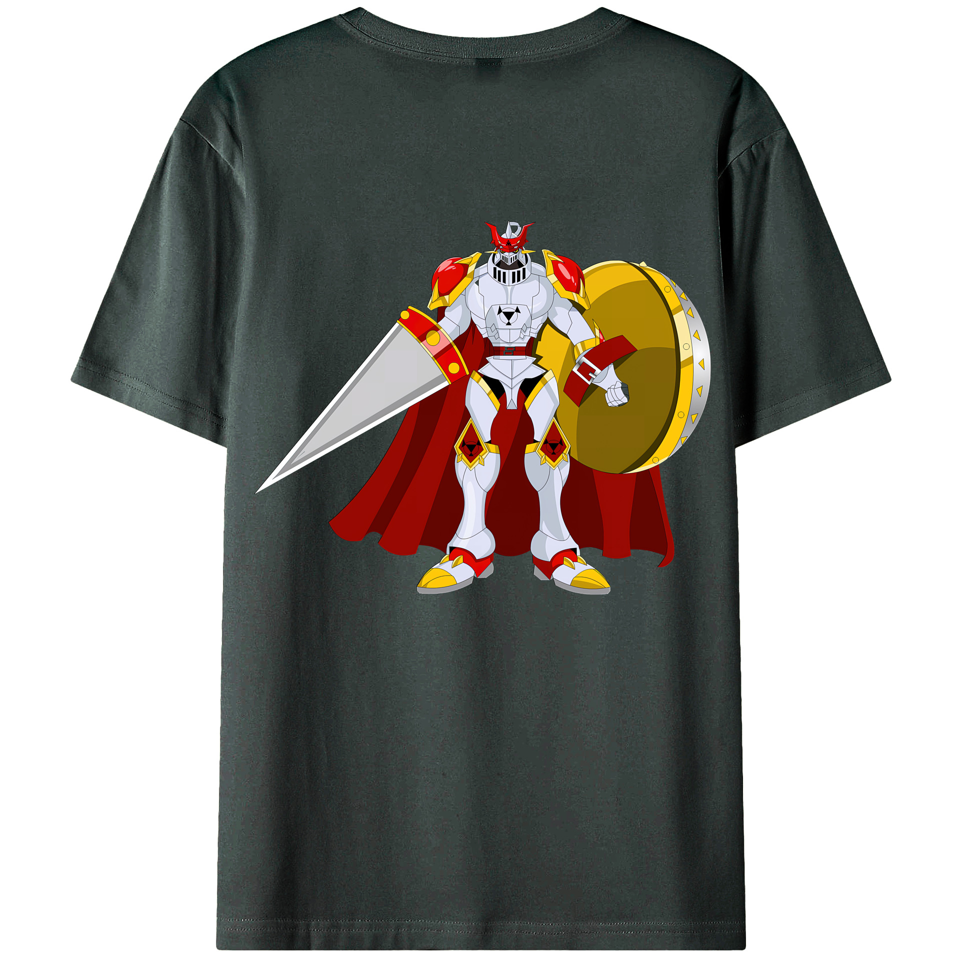 （画像用） Digimon デジタルモンスター/デジモン 綿100％ メンズ半袖Tシャツ（バックプリント） 通気性